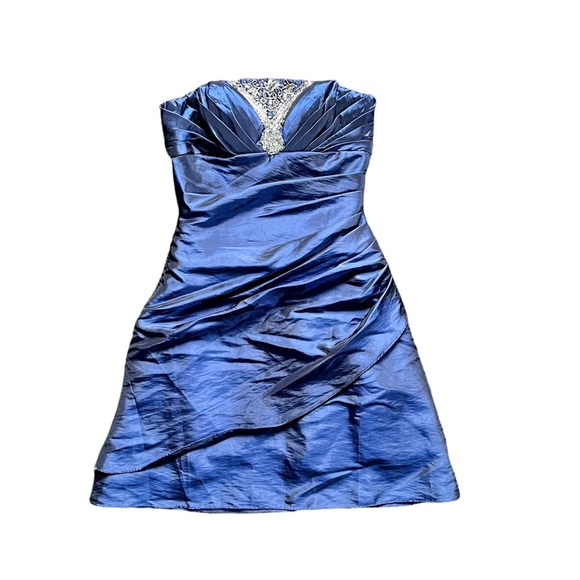 Jump Apparel Sequin Beaded Body Con Ruched Cocktail Prom Minidress Like New 5/6 - Picture 1 of 5